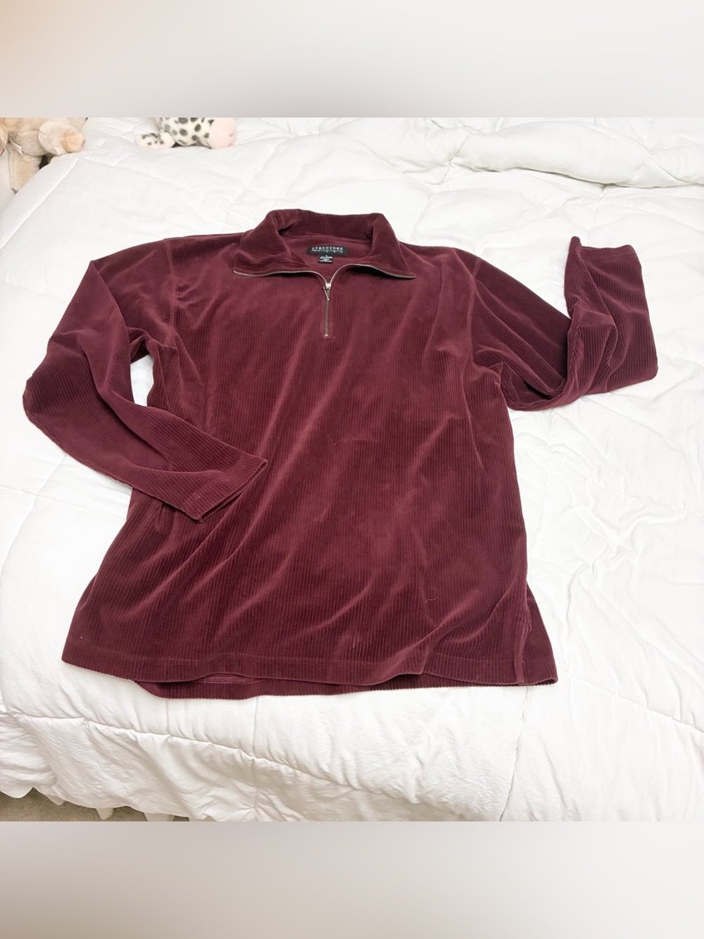 Men's STRUCTURE Corduroy 1/4 Zip Pullover Sweatshirt